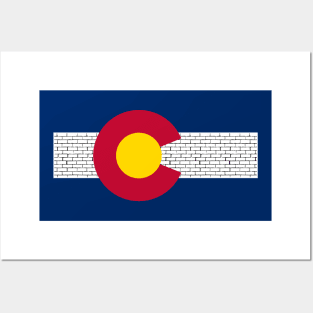 Colorado Border Wall Flag Posters and Art